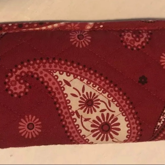 3 Piece Vera Bradley MESA RED RETIRED CrossBody/Double Glass Case/ID coin purse - Picture 5 of 8